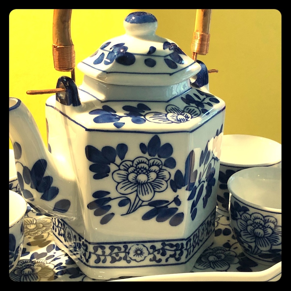 Vintage Misty Rose Super White China Tea set